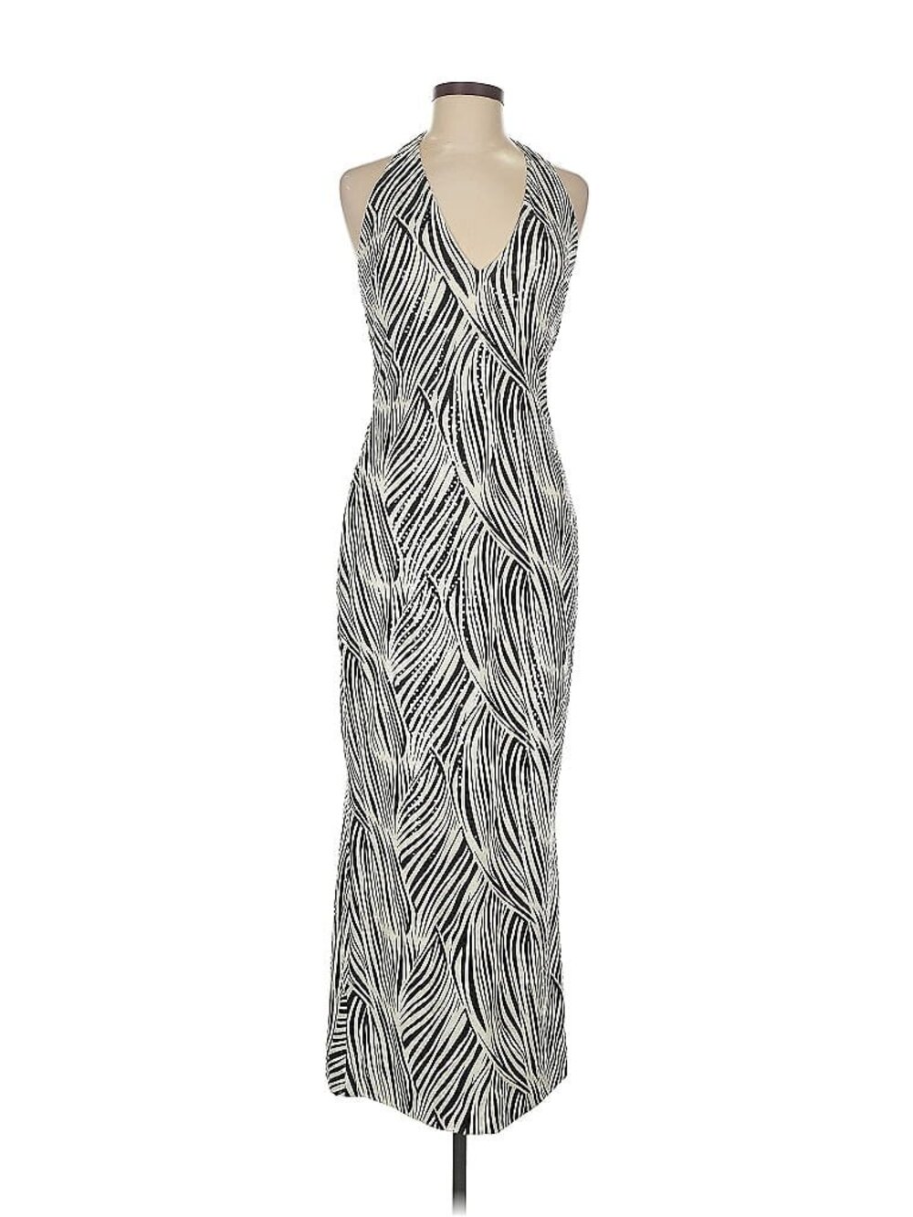 Vintage Jessica McClintock Millennium 2000 Halter Maxi Dress Size 6 - Picture 4 of 8